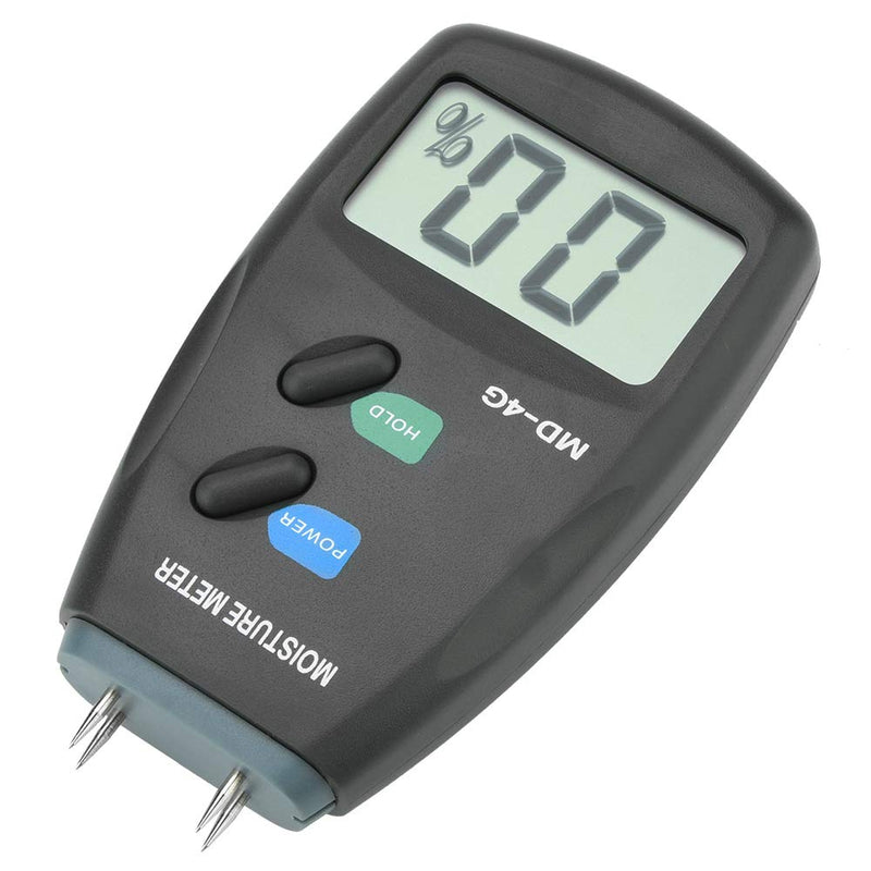 [Australia - AusPower] - Wood Meter MD-4G LCD Digital Hygrometer Humidity Tester for Timber with Large LCD Screen,High Accuracy,Probe,Data Hold and Low Battery Indication 