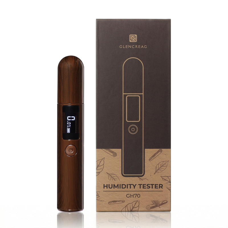 GLENCREAG Single Probe Cigar Hygrometer, Rechargeable Digital Humidity Meter with LED Light, Precision Moisture Tester for Humidors, Ideal Gift for Cigar Collectors, Enthusiasts, or Men