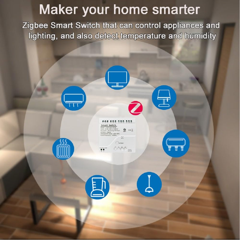 [Australia - AusPower] - Zigbee Temperature Controller with Waterproof Temperature Sensor Probe ,Tuya app Remote 4 Channel 10A Clean Contact Relay Switch(tuya zigbee hub Needed) 
