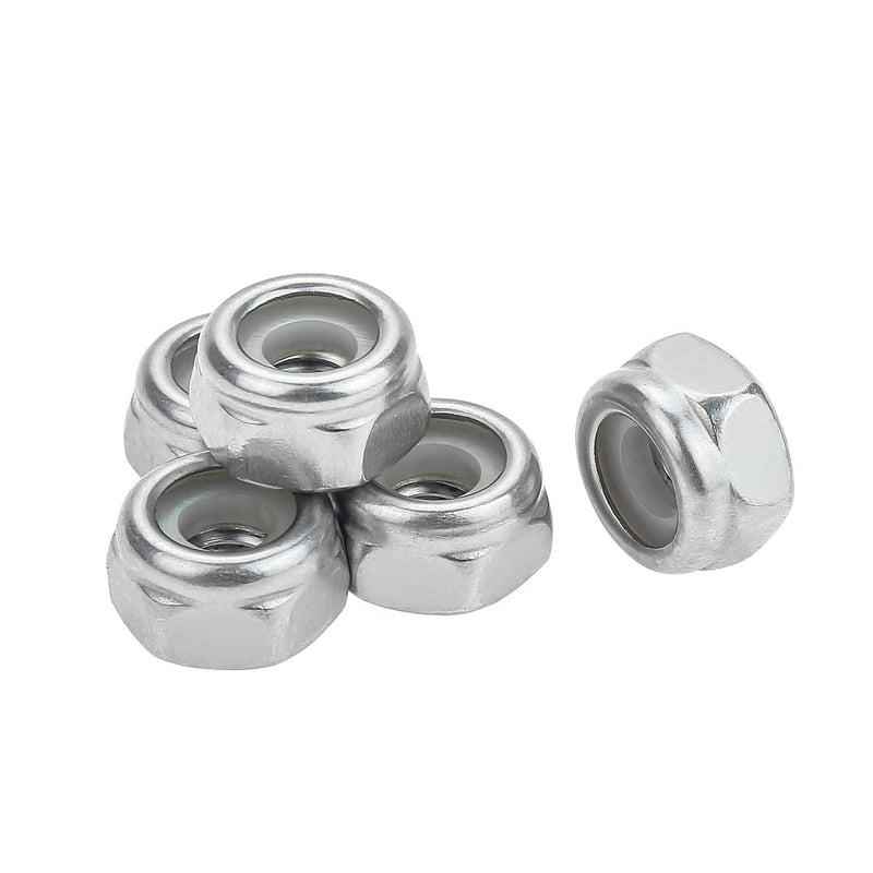 [Australia - AusPower] - 120 Pieces 10#-32 Nylon Insert Hex Lock Nuts, 304 Stainless Steel 10-32 (120 pcs) 