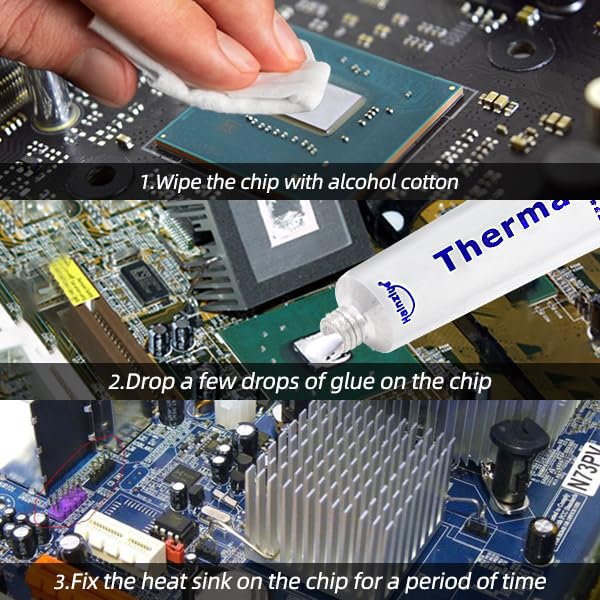 [Australia - AusPower] - 2 Pack 10g (20g in Total) HY910 0.975W/m-k Thermal Conductive Glue, High-Performance Thermal Plaster, Silicone Viscous Adhesive Cooling Compound, Heatsink Glue for LED GPU MOSFET 3D Printer IC Chipset 