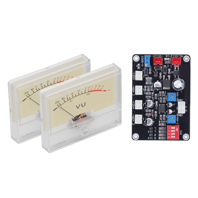 [Australia - AusPower] - Audio VU Meter with Driver Board Kit, Backlit Panel, 500uA Sensitivity, DIY Home Car Sound Level Meter, White, 2-Pack 