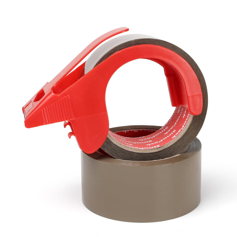 [Australia - AusPower] - Heavy Duty Brown Packaging Tape 2Pack 1.88Inches X 55Yds with Dispenser Brown Packing Tape for Shipping and Moving, Strong Sealing on All Box Types 