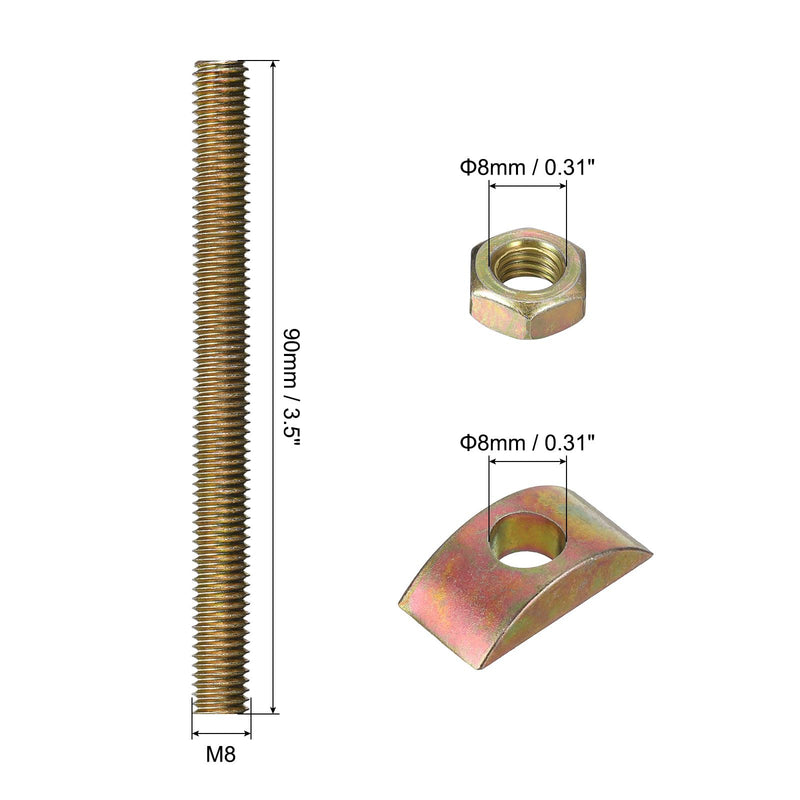 [Australia - AusPower] - uxcell 5/16" x 3.5" CounterTop Connector, 8 Set Table Fastener Furniture Connecting Kit Used to Connect Table Top Bed Butcher Block CounterTops 