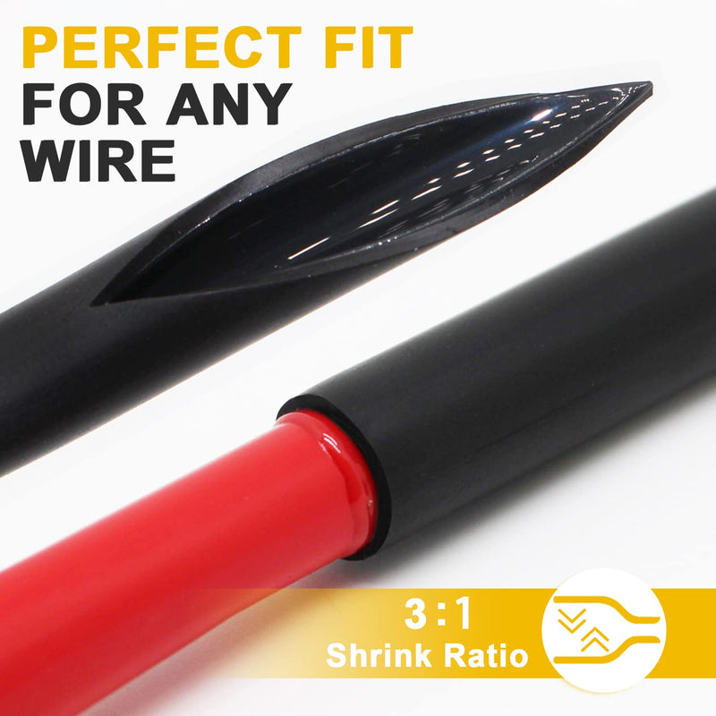 [Australia - AusPower] - TKDMR 340 PCS Heat Shrink Tubing Kit - 3.1" 4.53" Length,3:1 Ratio Adhesive Lined, Marine Grade Shrink Wrap - Industrial Heat-Shrink Tubing - Black 3.1" 4.53" Length, 340 Pcs, 3:1 Ratio 