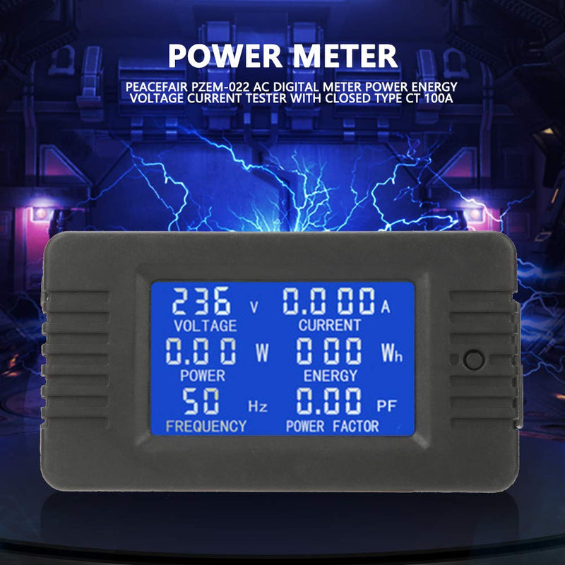 [Australia - AusPower] - PZEM to 022 Power Meter with Features for Energy Measurement, Overload Alarm and Power Threshold, LCD Display for Home Use 