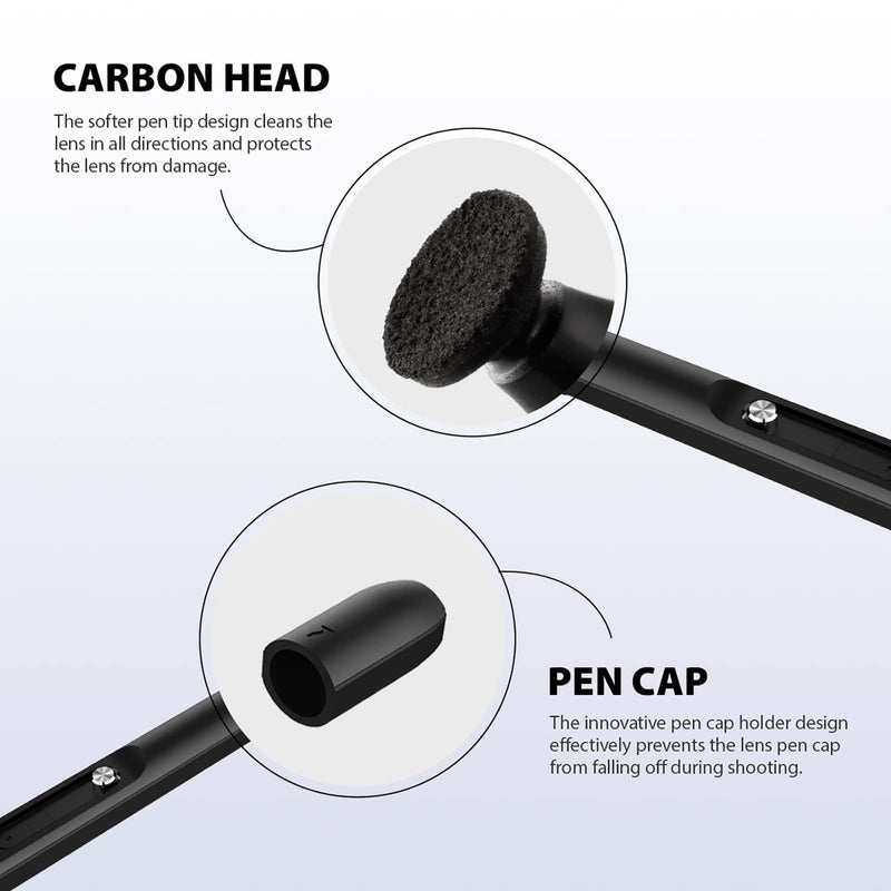 [Australia - AusPower] - Vsgo V-P01e Professional Lens Cleaning Pen Lens Brush Double-Ended Lens Pen With Soft Brush And Nano Optical Carbon Compatible For Camera Lens Cleaning, Optical Lens, Glasses Cleaning And Other Lenses 