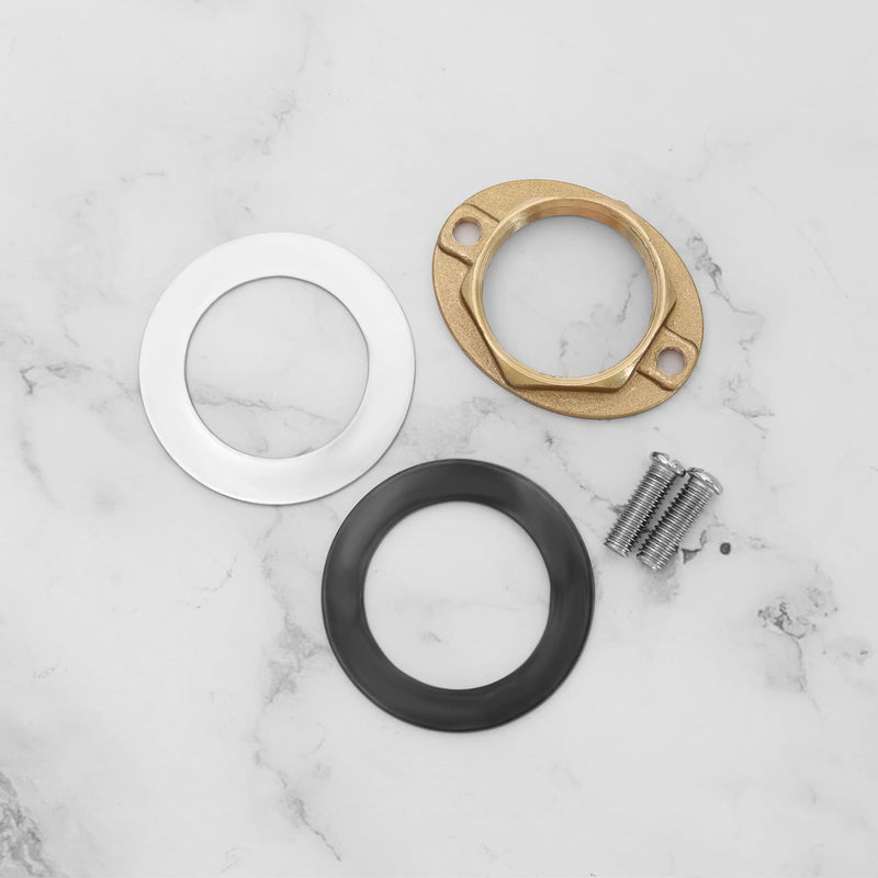 [Australia - AusPower] - 2 Sets M32x1.5mm Brass Faucet Fixing Nut Single Hole Lock Nuts with Flat Washers & Screws Faucet Anti-loosing Nut Household Accessories 