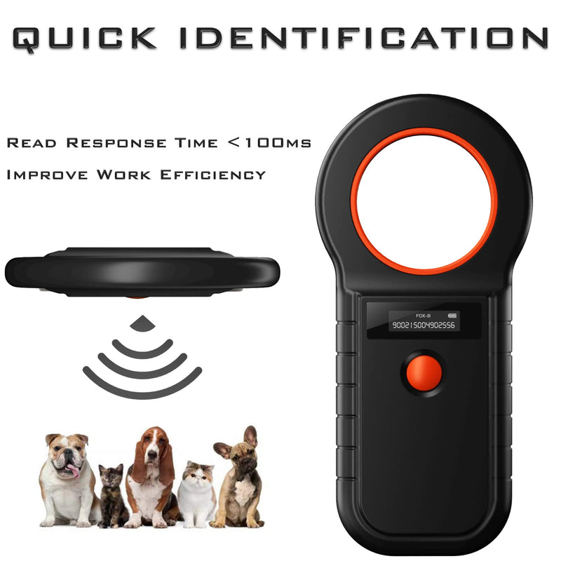 [Australia - AusPower] - Smoostart Microchip Scanner, ISO11784/85/FDX-B/EMID 128 Records Data Storage Upload to PC Microchip Scanner Reader for Dog/Pet/Cat/Pig/Animal New Black 
