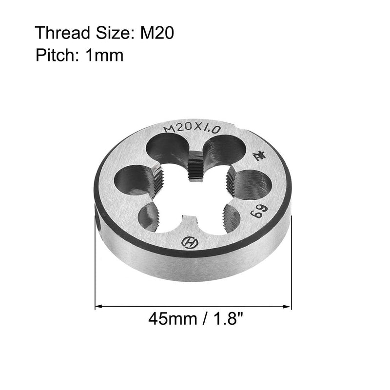 [Australia - AusPower] - uxcell M20 X 1 Metric Round Die, Machine Thread Left Hand Threading Die, Alloy Tool Steel Screw Thread Cutting Die 