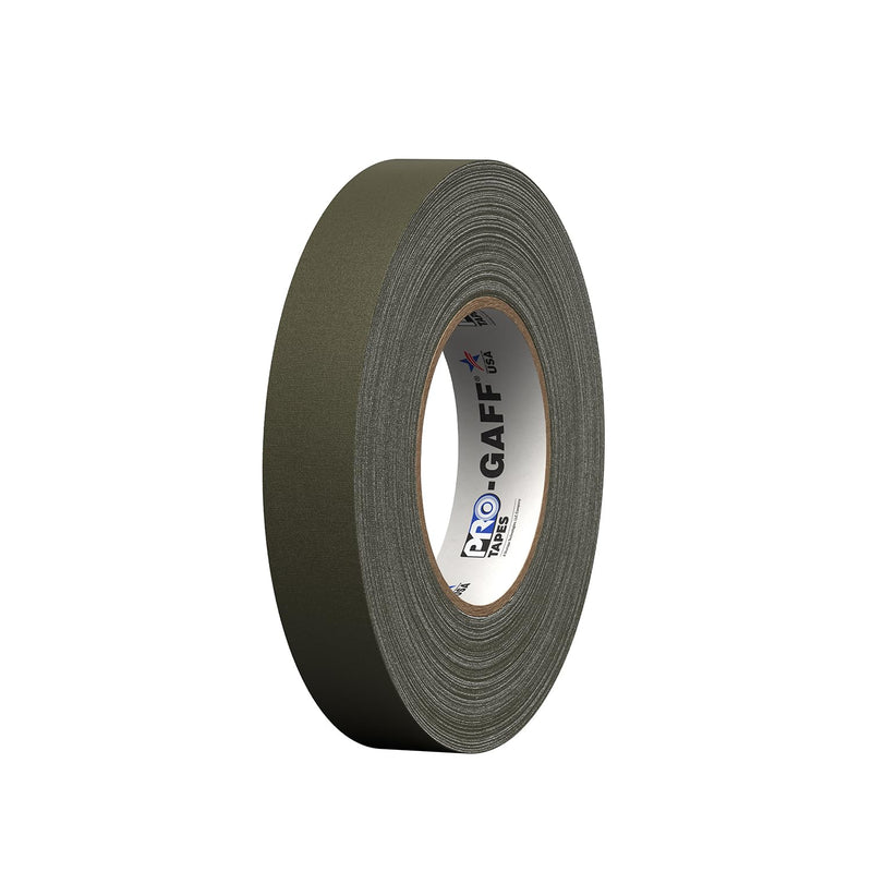 1" Width ProTapes Pro Gaff Premium Matte Cloth Gaffer's Tape With Rubber Adhesive, 11 mils Thick, 55 yds Length, Olive Drab (Pack of 1) 1 in. x 55 yds. (24mm x 50m) Practical, rugged