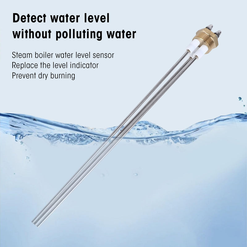 [Australia - AusPower] - 3 Pin Boiler Water Level Probe Sensor Stainless Steel and Brass Electrode Rod with PTFE for Liquid Testing 