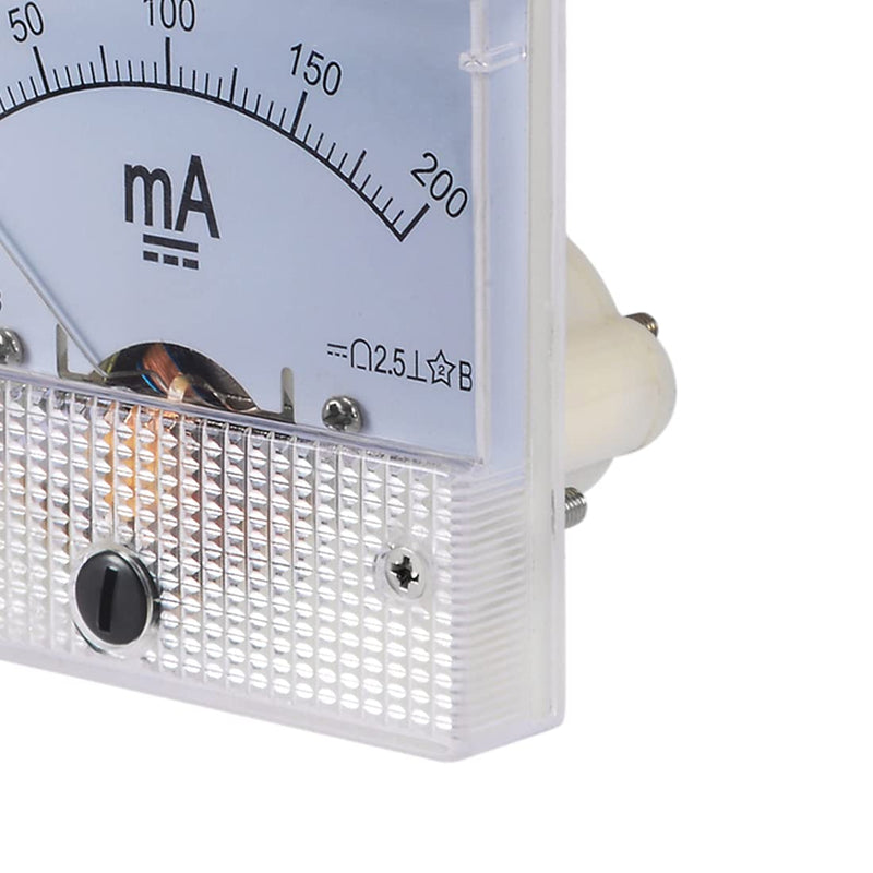 uxcell Analog Current Panel Meter DC 0-200mA 5mA Scale 85C1 Ammeter for Circuit Testing Charging Battery Ampere Tester Gauge Pack of 1