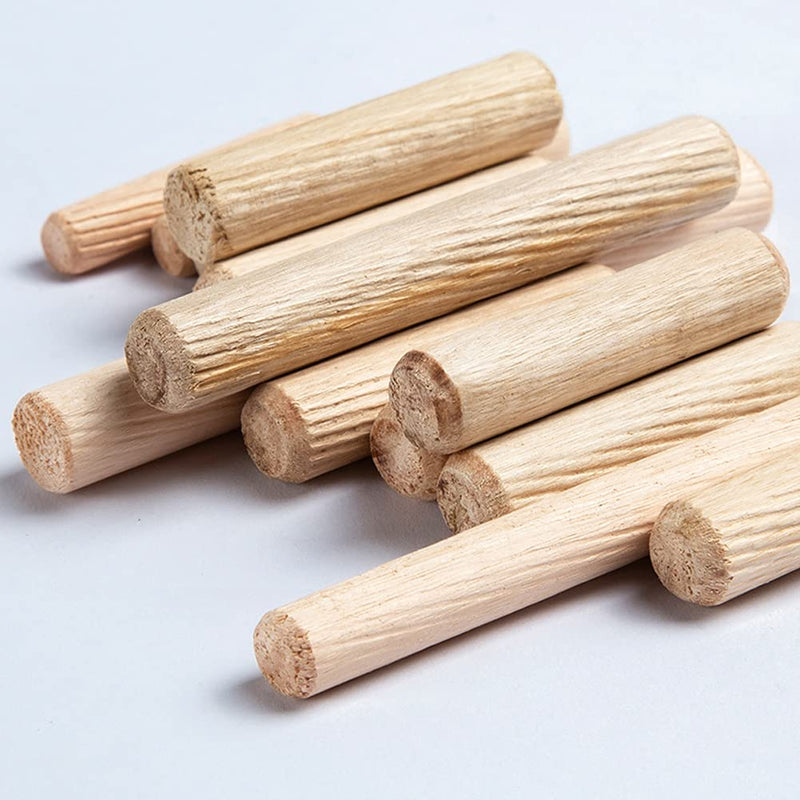[Australia - AusPower] - 21pcs Wooden Dowels Assorted M6 M8 M10 Hard Wood Grooved Plugs Furniture Woodwork Grooved Fluted Pin Craft for Grooved Fluted, Craft, DIY, Carpentry (6mm 8mm 10mm) 