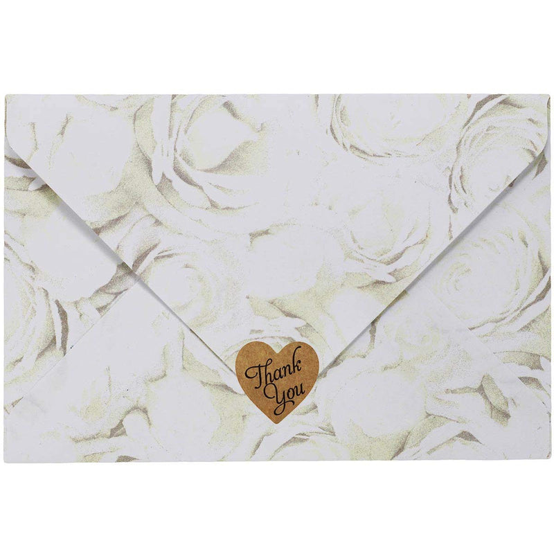 Thank You Stickers Heart Shape Natural Kraft Labels 1 Inch Hearts Small Roll 50 Adhesive Stickers