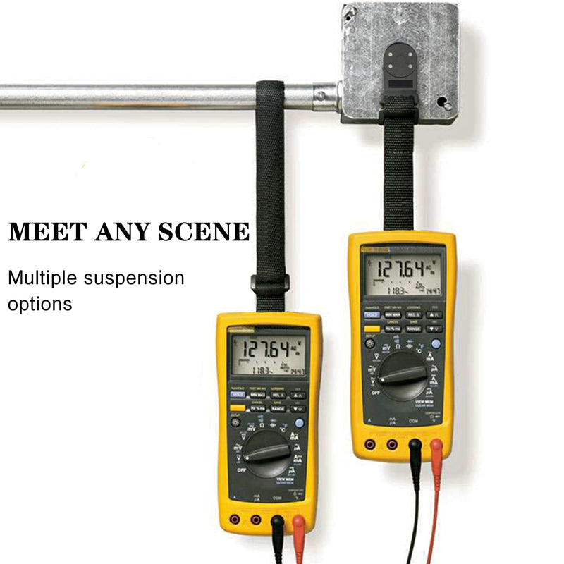 [Australia - AusPower] - Multimeter Magnetic Hanging Strap,Multifunctional Magnetic Strap Kit for Fluke Digital Multimeter,1 Straps, 1 Magnetic Hanger,Magnetic Hanger for Testo and UNI-T Multimeters(Black) 