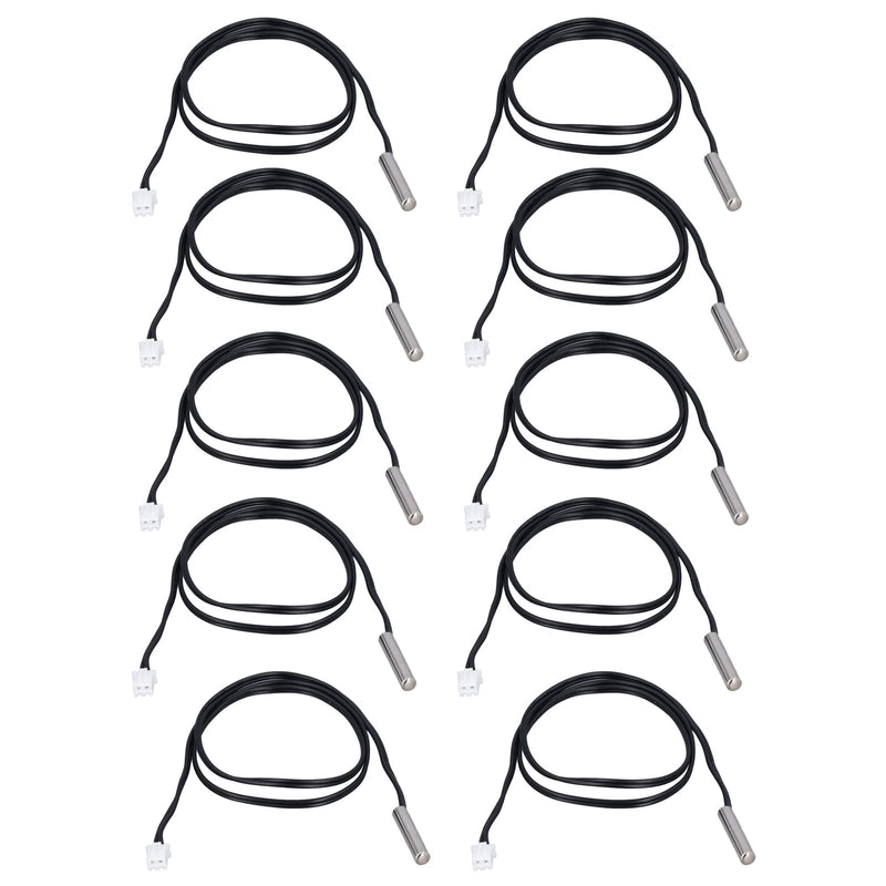 [Australia - AusPower] - 10Pcs Temperature Sensor Probe Thermistor Temp Transducer 5x25mm Cylindrical Head 500mm10K B3435 Thermal Temperature Probe, Thermistor Sensing Probe Thermistor Temp Transducer (10K B3435) 