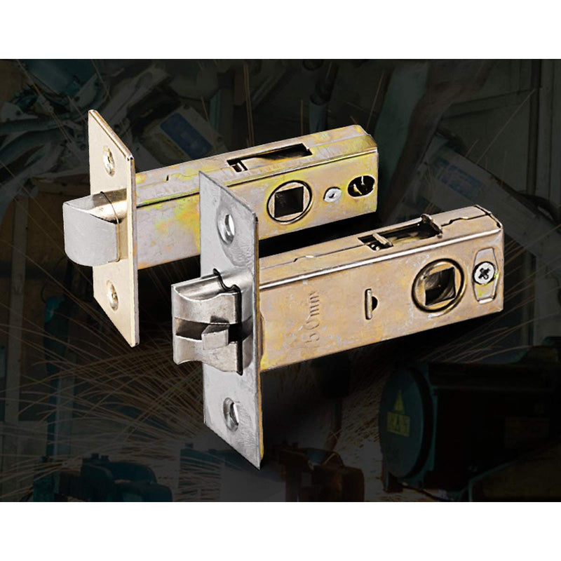 [Australia - AusPower] - Reversible Tubular Latch Door Mortice Catch Bolt Screws Handle Silent Internal Easy Install Square Spindle for Toilet Bedroom Door Forked 35mm 