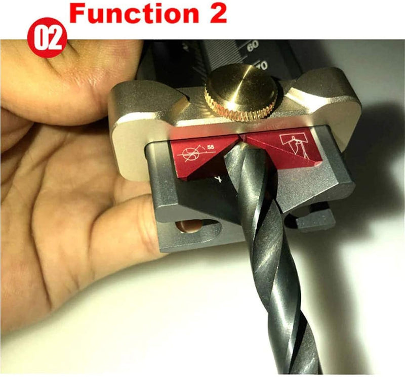 [Australia - AusPower] - HONGDUI 3 in 1 Multifunction Measuring Gauge Drill Depth Gauge Drill Stop Measure and Drill Point Angle Gauge Grinding Gage and Table Saw Height Gauge Woodworking Tool - ZS03F 