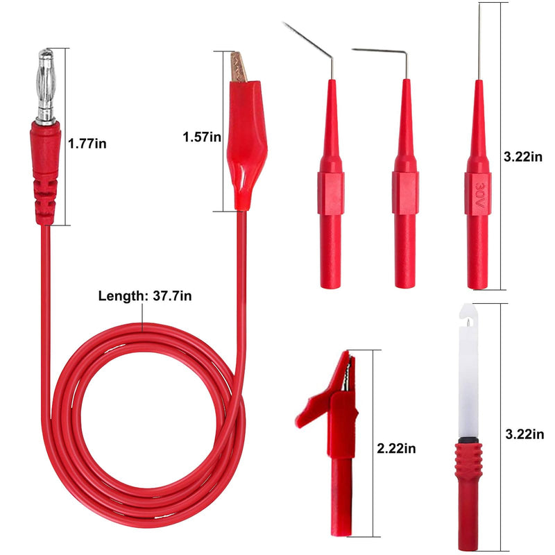 [Australia - AusPower] - 31PCS Back Probe Kit, Banana Plug to Copper Alligator Clip Automotive Test Leads Set, Insulation Wire Piercing Probes, Test Wires for Car Repairing Diagnostic Circuit Testing (30) 30 