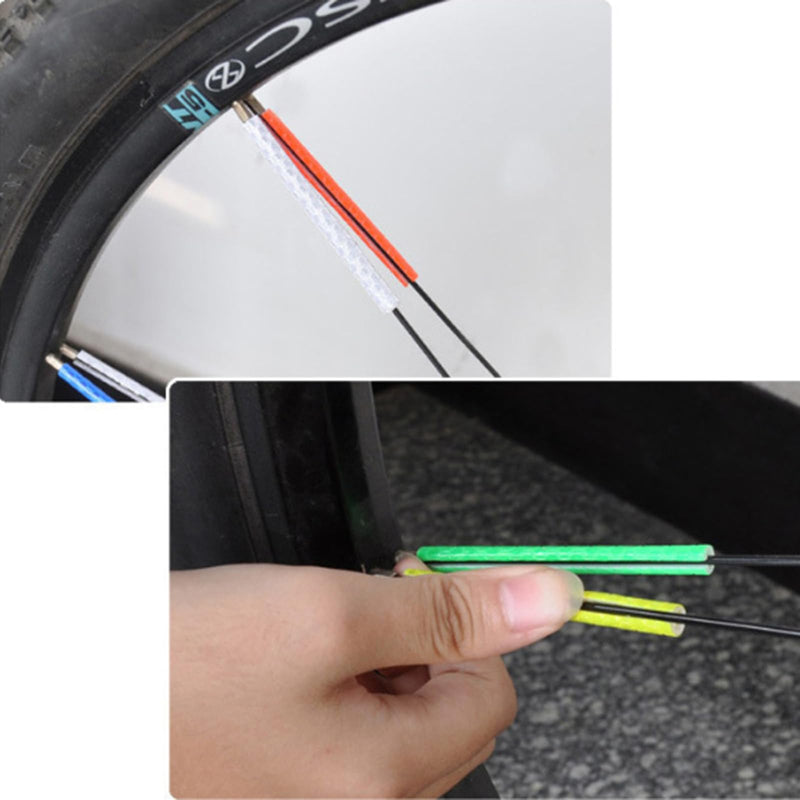 2 Pack of Bicycles Reflective Spokes Mountain Bike Colorful Warning Reflective Strip Bicycle Wind and Fire Wheel Reflective Strip Steel Wire Reflective Strip Pink