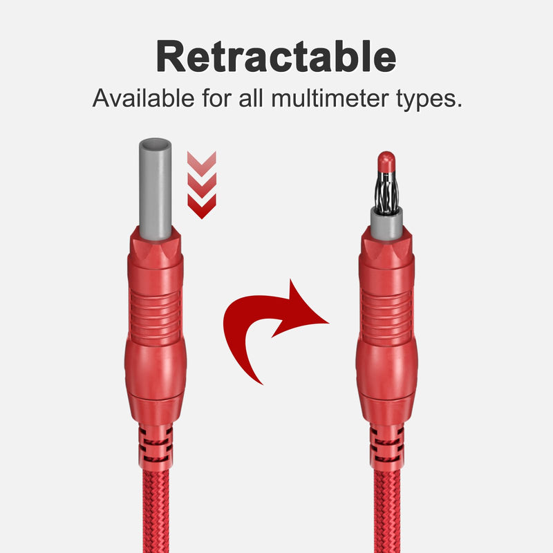 [Australia - AusPower] - Goupchn 4mm Safety Banana Plug to Alligator Clips Braided Test Leads Retractable Banana Plugs Crocodile Clamps Electrical Soft Flexible Test Cable Wire 3.3ft/1m Style D-Braided+Straps 