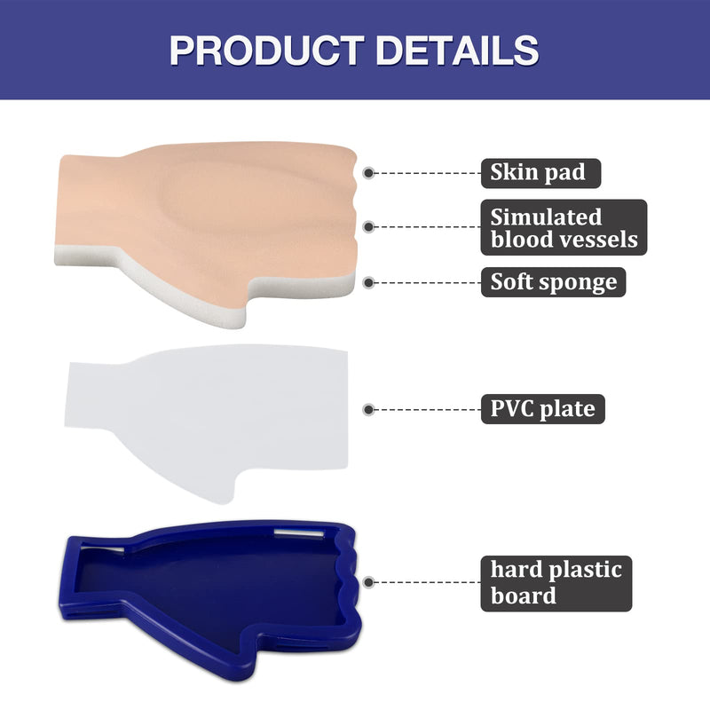 [Australia - AusPower] - Phlebotomy and Venipuncture Practice Kit, Wearable IV Practice Trainer Kit, Dorsal Hand Injection Trainer, IV Start Kit for Injection Training, Medical Education, Nursing School Essentials White 