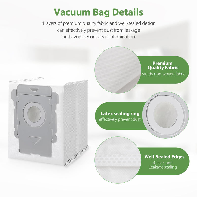 [Australia - AusPower] - 18 Pack Vacuum Bags for iRobot Roomba i7 i7+ i8 i8+ i3 i3+ i4 i4+ j7 j7+ j9+ s9 105 405 505 705 Combo, i, s, j, 100, 400, 500, Max 705 Combo Vac Series, All Clean Base Automatic Dirt Disposal Bags 18 Pack 