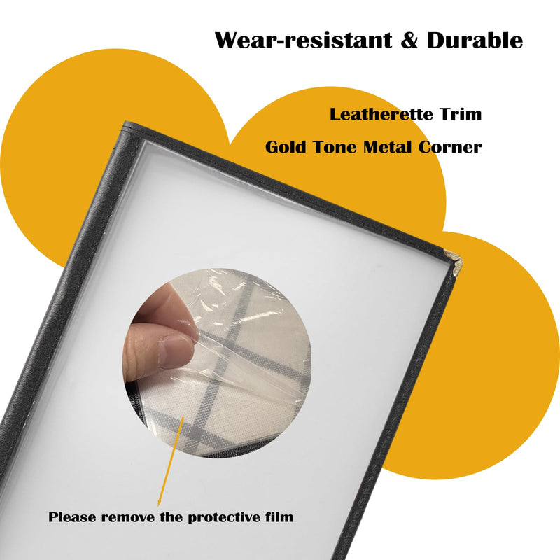 [Australia - AusPower] - Menu Covers 8.5 x 11 Inch Restaurant Menu-Holder - 2PCS 4 Page 8 View Transparent Menu Sleeve,Fits A4 Size Paper for Restaurant Menu Home Shool Office Daily (Black) 2 