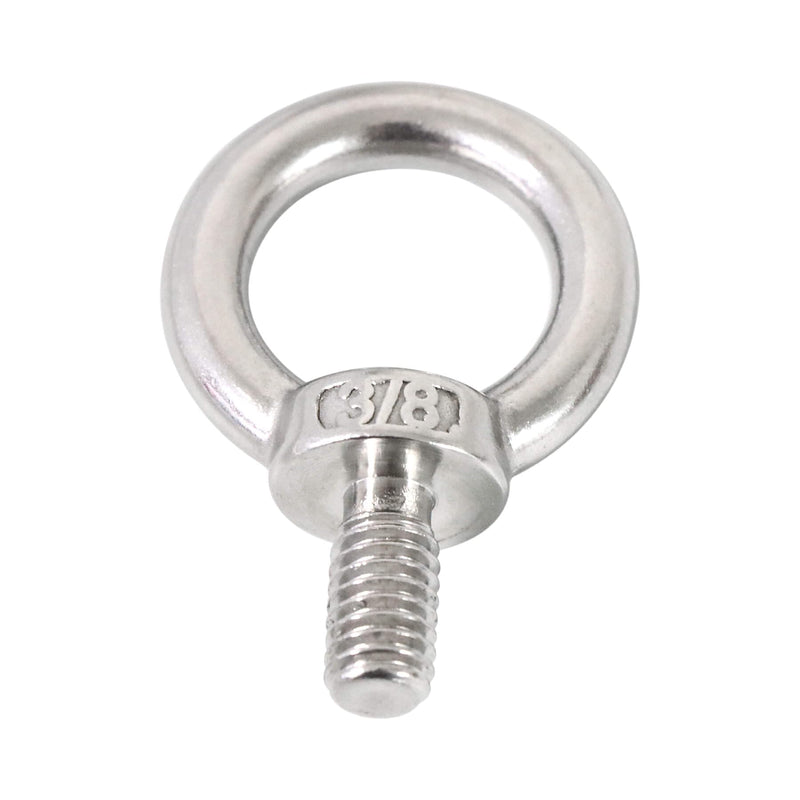 [Australia - AusPower] - 4 Packs 316 Stainless Steel 3/8" UNC Eye Bolt, Machinery Shoulder Eyebolts, Lifting Ring Threaded Eyebolt 3/8" 4 
