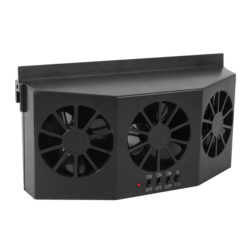 Car Fan Powered Heat Window Vent Car Pet Cooling Fan Ac16 Car Window Fan Black ABS Portable Powered Car Fan Automotive Vent Ventilation Cooling Fan