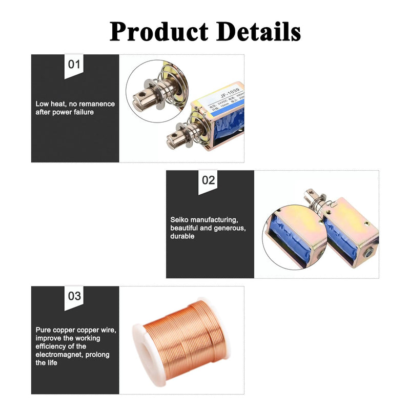 [Australia - AusPower] - Fielect DC 24V 25N Pull Type Solenoid Electromagnet Open Frame Linear Motion Solenoid Electromagnet JF-1039-24V Models : JF-1039-24V 