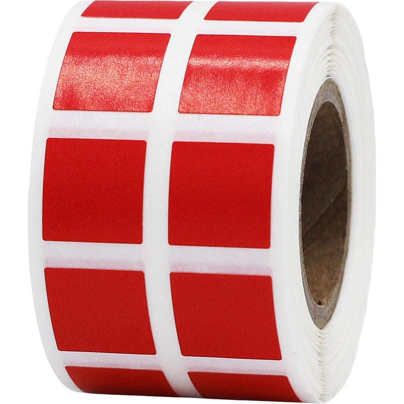 Red 1/2" Inch Square Adhesive Labels 1,000 Color Coding Dot Stickers for Efficient Inventory Management, Crafting Projects, and Organizational Tasks in Offices, Schools, and Homes Red