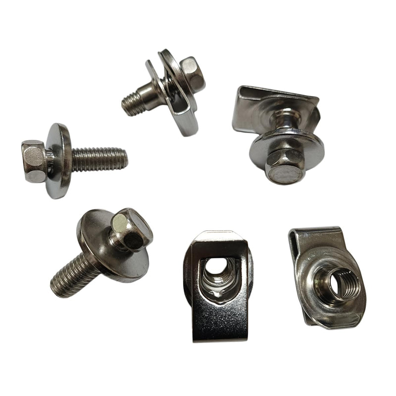 3/8"-16 x 1-3/16" Stainless Steel Hex Head Sems Body Bolts & U-nut Clips 15Sets(15+15Pcs) 3/8"-16 x 1-3/16" +1-1/8" Washer SS+ Clip on nuts Silver 15