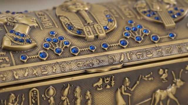 NileCart Ancient Egyptian Style Decorative Metal Jewelry Box Made in Egypt (Antique Copper) Antique Copper