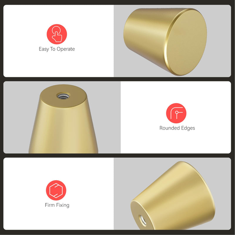 homdiy 20 Pack Gold Knobs Brushed Brass Cabinet Knobs Small Drawer Pulls Round Gold Kitchen Cabinet Hardware Matte Gold