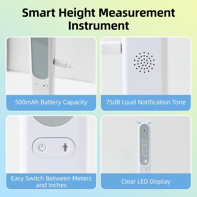 [Australia - AusPower] - Umimile Portable Height Measurement for Kids- Handheld Cordless Infrared Height Stadiometer Device for Kids and Adults, Digital Height Measurement Tool Scale 240 cm / 94.5 inches (Blue) Blue 