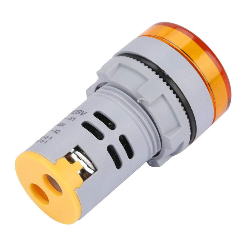 [Australia - AusPower] - Digital Mini LED Display Voltmeter, DC 6-100V LED Voltmeter Signal Light Digital Display DC Voltage Meter Indicator Round Lamp Tester (Yellow) 