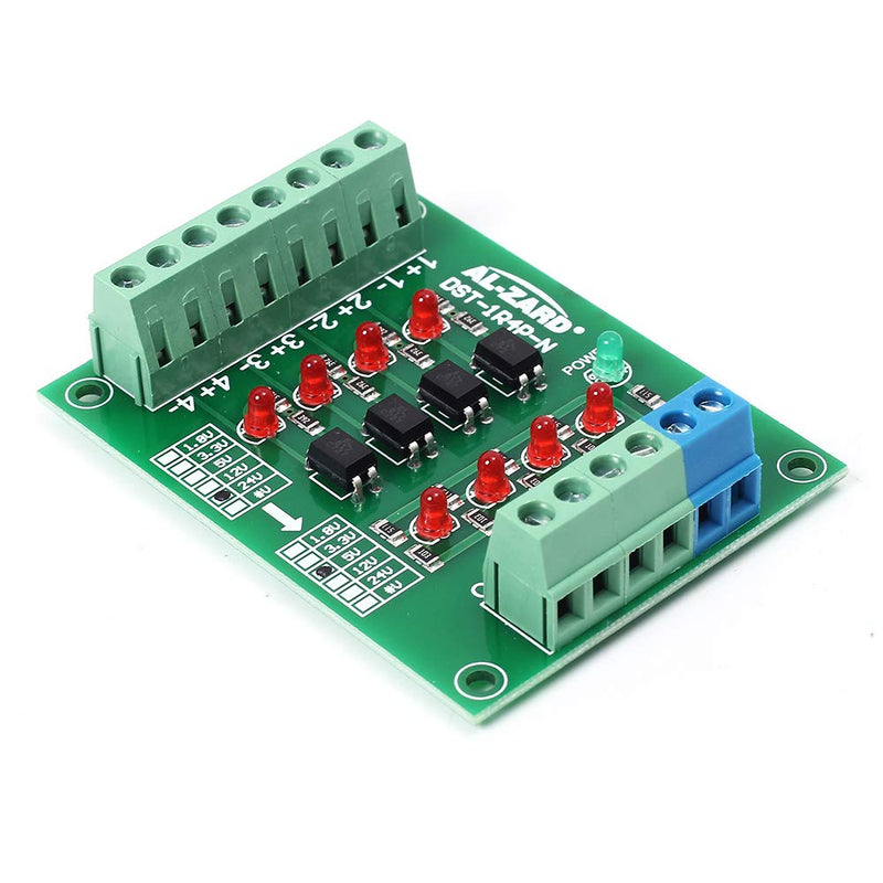 [Australia - AusPower] - 4 Channel Optocoupler Isolation Module, 5V to 24V Optocoupler Isolation Card, DST-1R4P-N PLC Signal Converter Board, PLC Signal Level Voltage Converter Module 