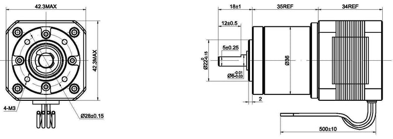 STEPPERONLINE 27:1 Planetary Gearbox Nema 17 Stepper Motor DIY CNC Hobby Camera Robotics