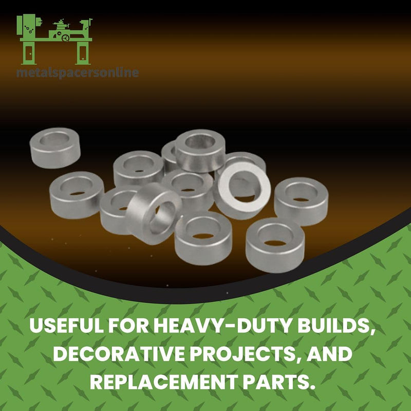 Aluminum Spacer 1" OD x 1/2" ID x 2" Long-Round Spacer Unthreaded Standoff Bushing Plain Finish, Fits Screws Bolts M12 and 1/2" by Metal Spacers Online (5 Pack) 2" Length 5