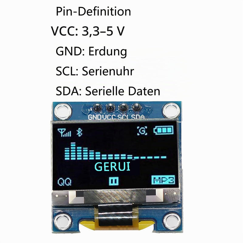 2 pieces 1.3 inch IIC I2C serial 128x64 SSH1106 OLED LCD display LCD module | For Arduino AVR PIC STM32 - blue font