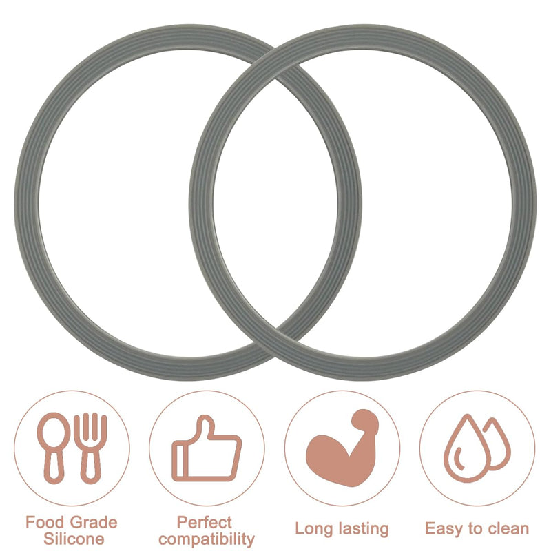 [Australia - AusPower] - 6 Pcs Replacement Silicone Lid Sealing Rings for Owala Water Bottle, with Cleaning Brush and Elbow Tweezers, Lid Gasket Replacement Bottle Accessories Compatible with Owala Water Bottle, Gray 