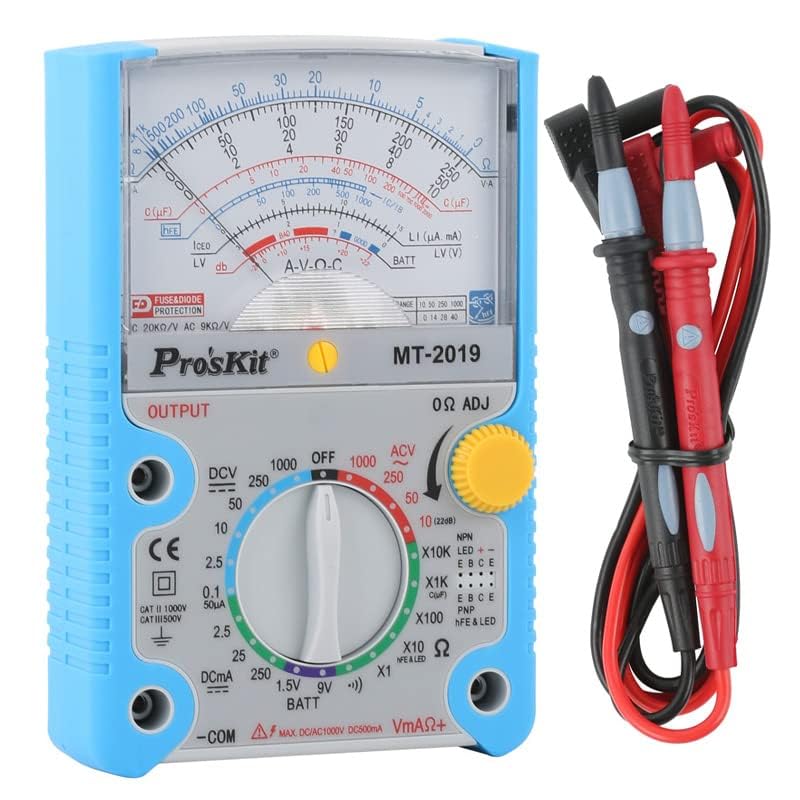 [Australia - AusPower] - MT-2019 Protective Function Analog Multimeter Safety Standard Professional Ohm Test Meter Tester Analog 