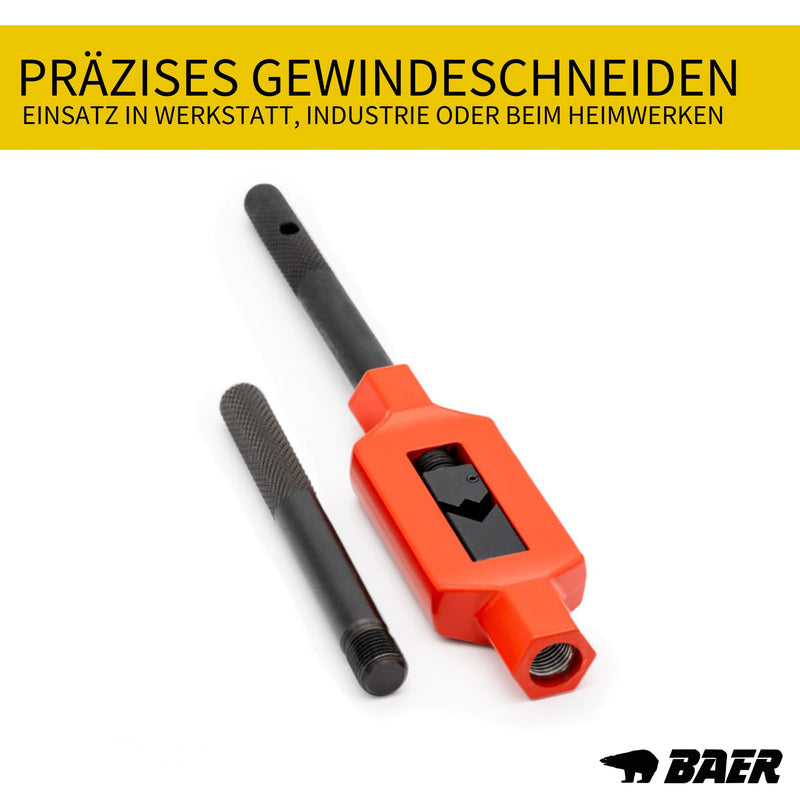 [Australia - AusPower] - BAER Adjustable Pro Tap Wrench Size 1.1/2 | M 1-12 | 1/16-1/2 | G 1/8 Made of Premium Die-Cast - Holder for Taps - Thread Cutting - Thread Tool GR. 1.1/2 | M 1-12 | 1/16-1/2 | G 1/8 