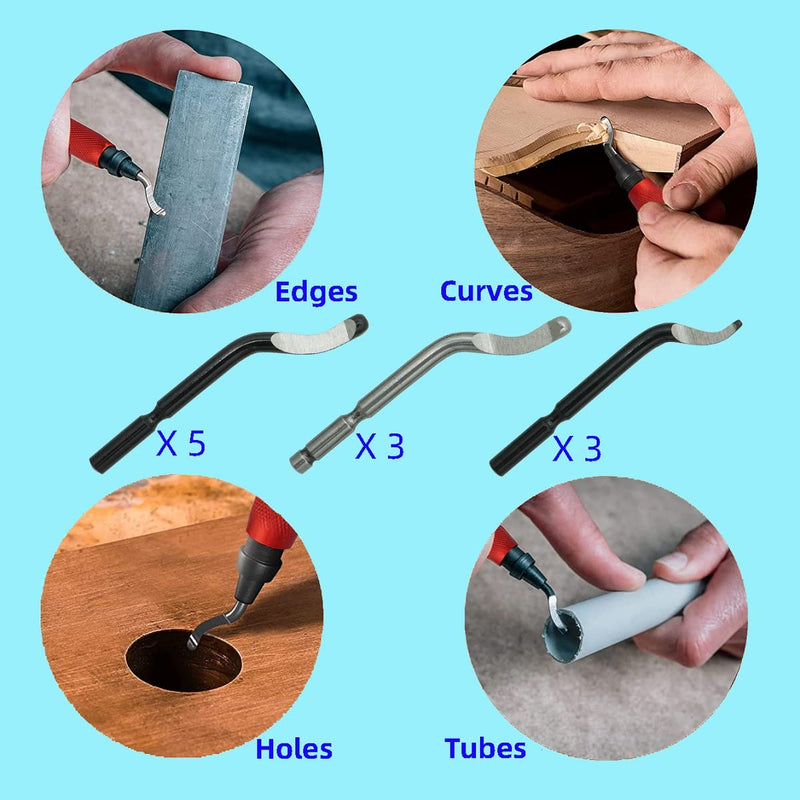 [Australia - AusPower] - VASTOOLS Hand Deburring Tool Set, Deburring Tool with 10 Different Blades and 10 File Set, for Plastic, Metal, Stainless Steel, Steel, Copper, Aluminium and 3D Printing 