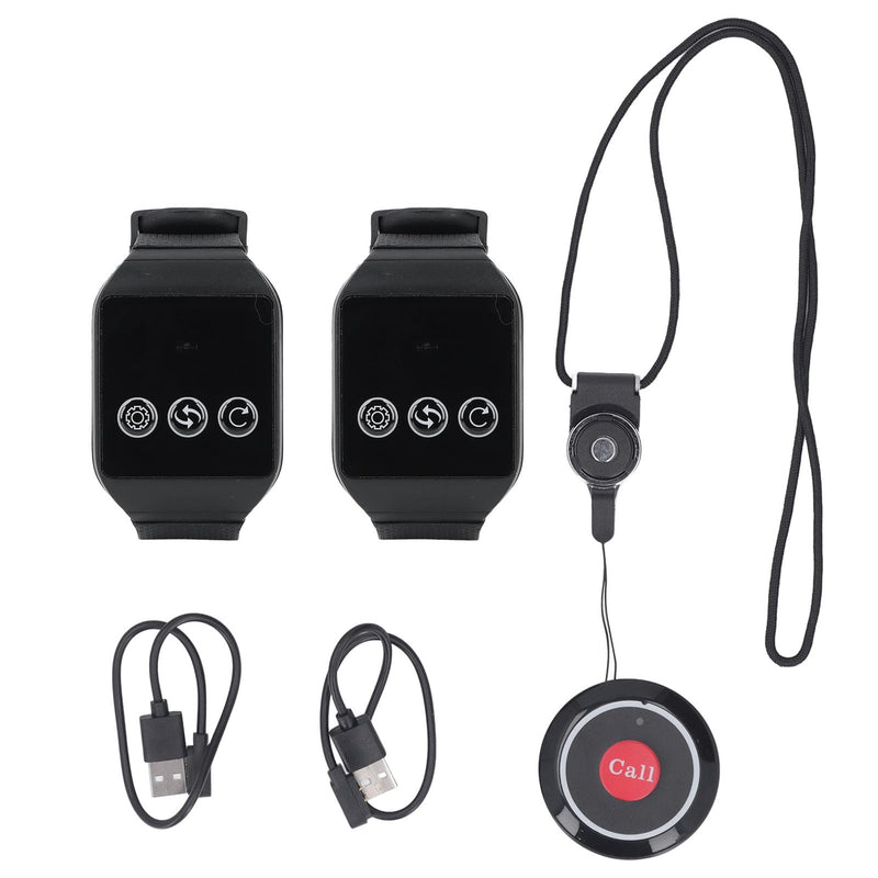 Tangxi Restaurant Pager System, Caregiver Call System, 2 Watch Receiver and 1 Pagers, Caregiver Pager for Home, Factory, Hospital,etc, Long Endurance