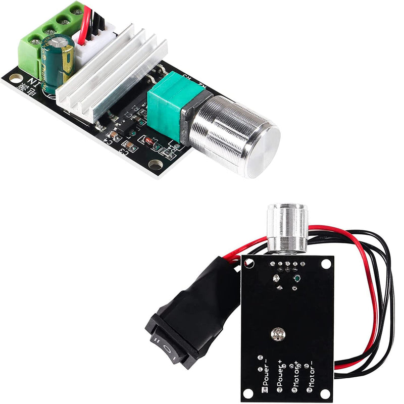 [Australia - AusPower] - RUNCCI-YUN 6V 12V 24V 3A 80W PWM Motor Speed Controller, DC Speed Controller 12V, Motor Speed Switch Controller (PWM) Adjustable Reversible Motor Driver Switch (1203BB) DC 6V-24V 3A (821) 