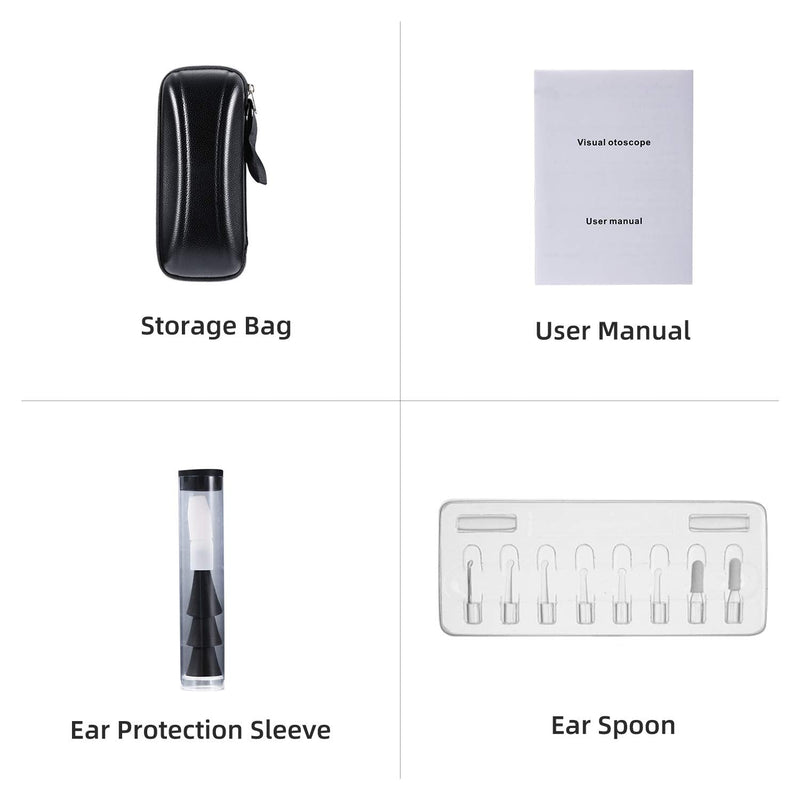 [Australia - AusPower] - Jiusion 3.9mm Ultra-Thin Portable USB Digital Otoscope Camera with Carrying Case, HD 720P 6 LED Visual Ear Scope with 3 Hats 2 Silicone Caps 8 Earwax Spoons for Android Windows Mac NOT for iPhone iPad 