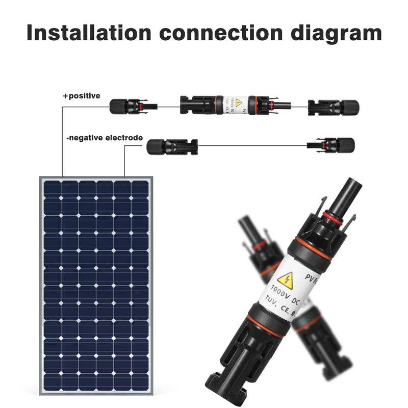 [Australia - AusPower] - Jadeshay Solar PV Fuse Plug 1000V DC 15A IP67 Waterproof Photovoltaic Fuse Holder Connector Solar Fuse PV Plug for Solar PV System 